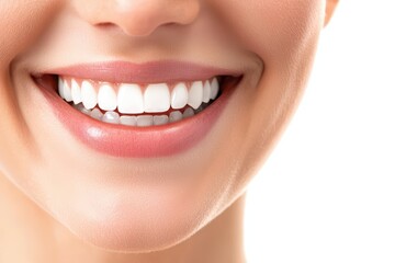 Obraz premium Young Woman with a Bright Smile Symbolizing Health and Happiness in a Conceptual Portrait