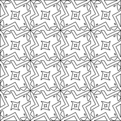 Figures from lines.Black pattern on white wallpaper for web page, textures, card, poster, fabric, textile. Abstract background.Repeating background image.White texture. Lines form shapes.
