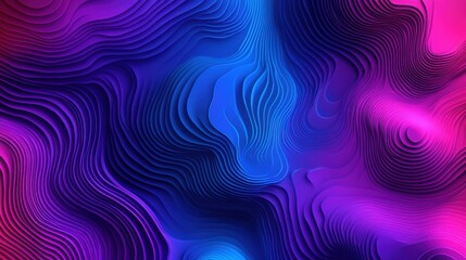 Fototapeta premium Abstract Waves of Color in Blue Pink and Purple Digital Art