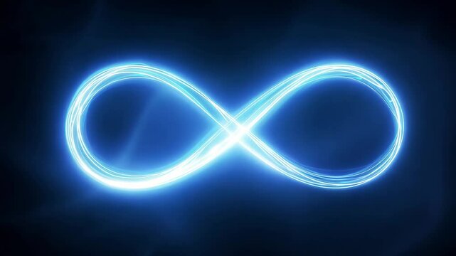 Futuristic Glowing Blue Infinity Symbol &ndash; Abstract Energy Loop