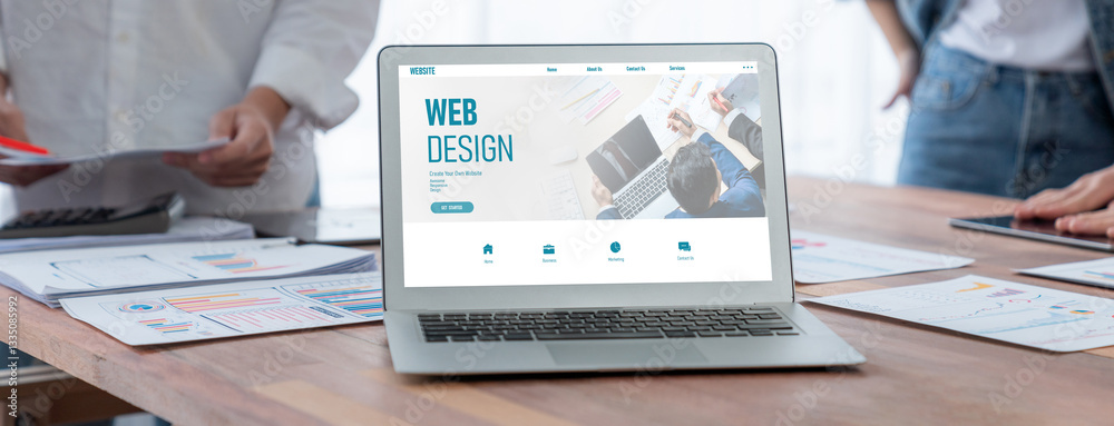 Poster website design software provide brisk template for online retail business and e-commerce