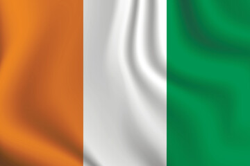 Flag of Cote d’Ivoire. National symbol in official colors. Template icon. Abstract vector background.