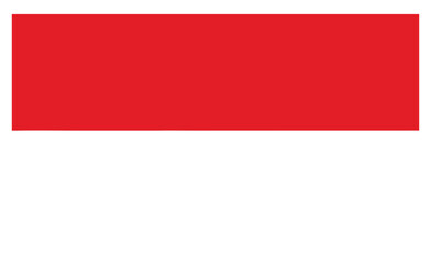 Vector Illustration of the Flag of Indonesia Featuring a Horizontal Split with Red on Top and White on the Bottom