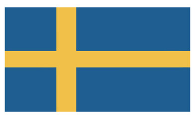 Vector Illustration of the Flag of Sweden Featuring Blue Background and a Yellow Cross, Representing Swedish National Pride