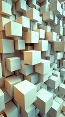 Obraz premium Abstract Geometric Cube Wall Art - Modern Architecture Design