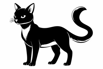 Obraz premium cat line art silhouette vector illustration