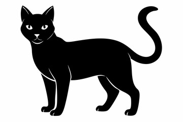 cat line art silhouette vector illustration