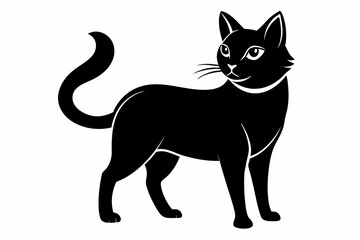 Obraz premium cat line art silhouette vector illustration