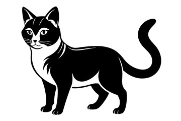 cat line art silhouette vector illustration