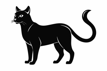 cat line art silhouette vector illustration