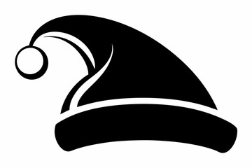 christmas hat line art silhouette vector illustration