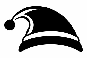 christmas hat line art silhouette vector illustration