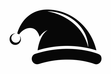 christmas hat line art silhouette vector illustration