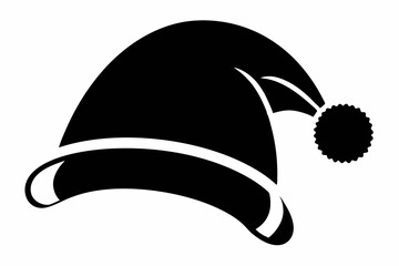 christmas hat line art silhouette vector illustration