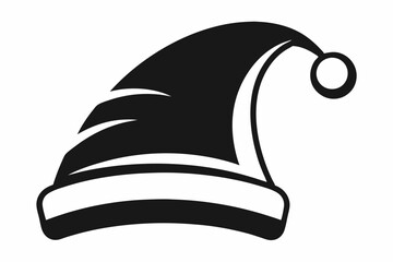 christmas hat line art silhouette vector illustration