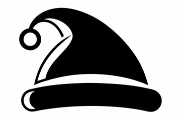 christmas hat line art silhouette vector illustration