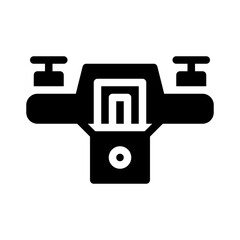surveillance drone glyph icon