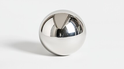 A shiny silver sphere with a reflective surface.