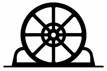 Obraz premium flywheel line art silhouette vector illustration