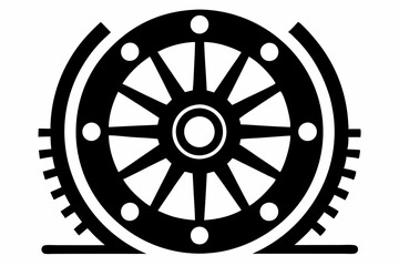 Obraz premium flywheel line art silhouette vector illustration