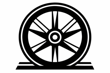 Obraz premium flywheel line art silhouette vector illustration