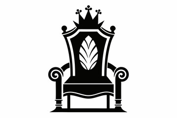  king chair line art silhouette vector illustration