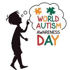 World Autism Awareness Day poster, April 2 Vector illustration