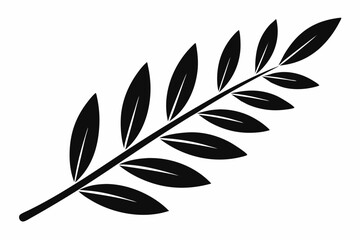 Obraz premium olive leaf line art silhouette vector illustration