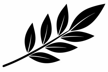 olive leaf line art silhouette vector illustration