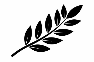 Obraz premium olive leaf line art silhouette vector illustration