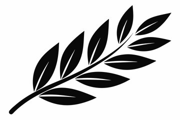 olive leaf line art silhouette vector illustration