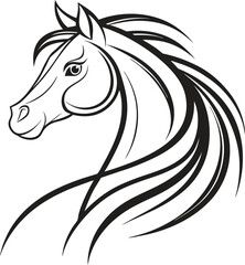 Horse head illustration, Black and white horse drawing
, Elegant horse sketch
Tribal horse tattoo design, Abstract horse artwork, Minimalist horse line art, Artistic horse head logo
Flow