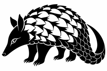 pangolin line art silhouette vector illustration