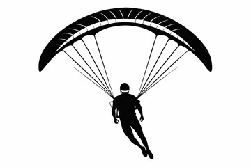 paraglider line art silhouette vector illustration