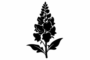 snapdragon flower line art silhouette vector illustration