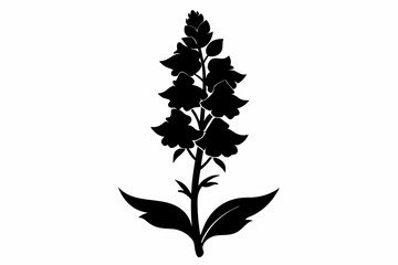snapdragon flower line art silhouette vector illustration