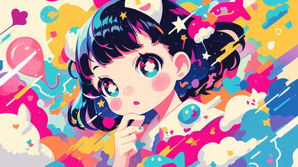 Clumsy Cute Character colorful illustration