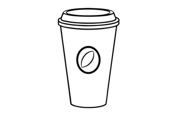 starbucks cup line art silhouette vector illustration