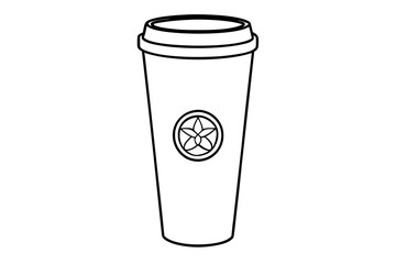 starbucks cup line art silhouette vector illustration