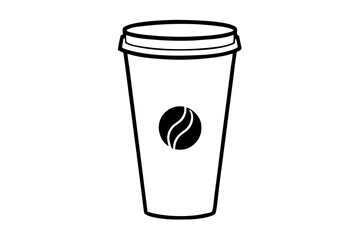 starbucks cup line art silhouette vector illustration