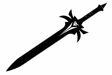 sword line art silhouette vector illustration