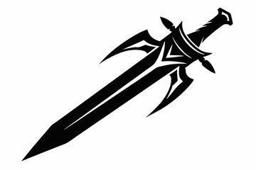 sword line art silhouette vector illustration