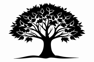 Obraz premium tree line art silhouette vector illustration