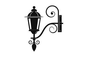 wall sconce line art silhouette vector illustration
