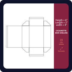 cigarette box dieline 100% edit able