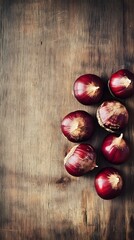 Roasted Chestnuts on Rustic Wooden Background