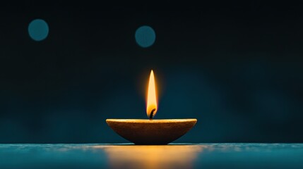 Festive Diwali Candlelight Bokeh Background AI Generative Art