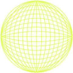 Cyber Neon Wireframe Sphere