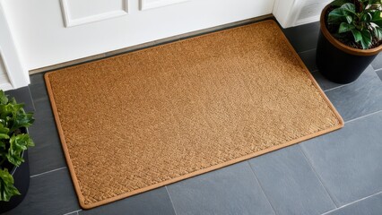 Stylish doormat mockup for home entryway decor, enhancing welcome vibes.