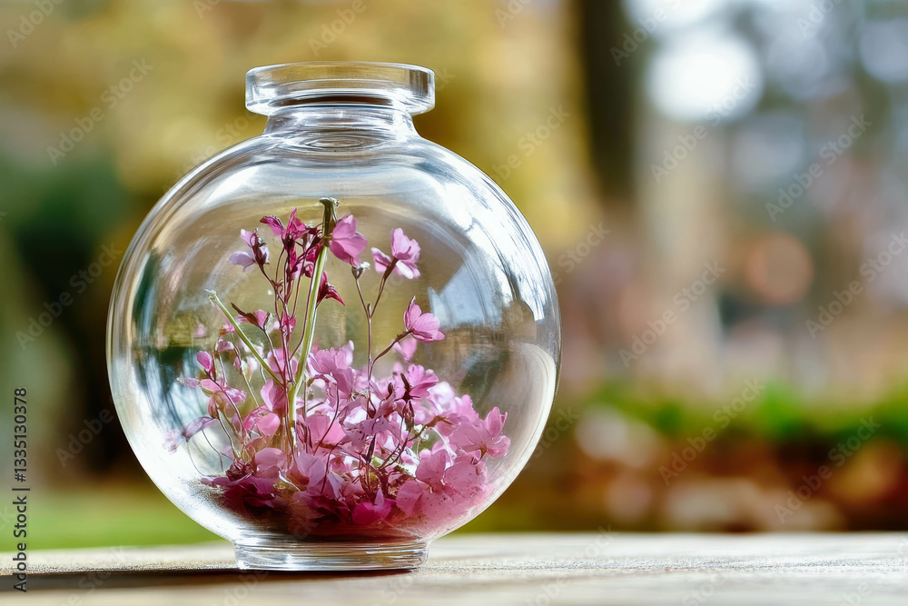 Poster Enhancing Focus and Productivity With a Beautiful Display of Flowers in a Glass Container